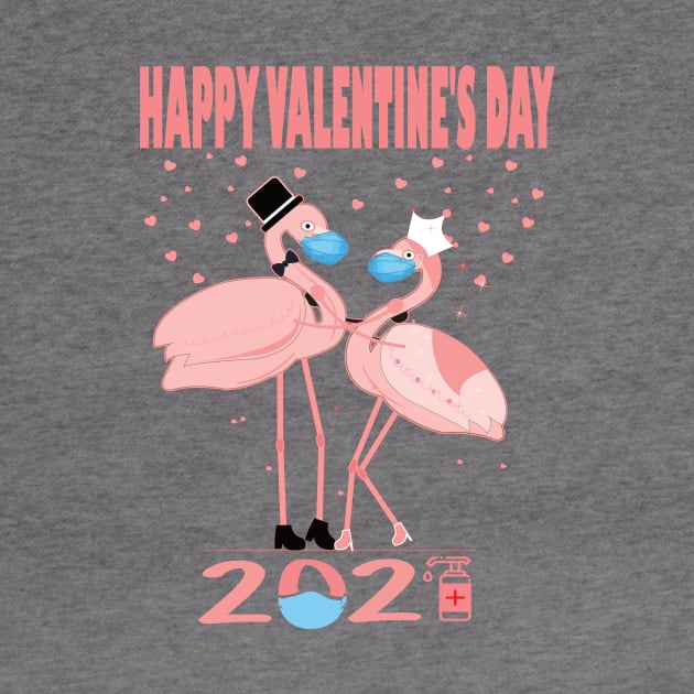 Happy valentine's day quarantined funny valentine 2021 flamingo lovers gift by DODG99